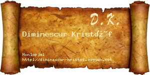 Diminescur Kristóf névjegykártya