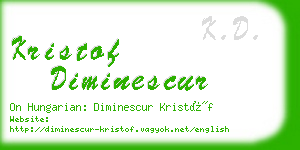 kristof diminescur business card